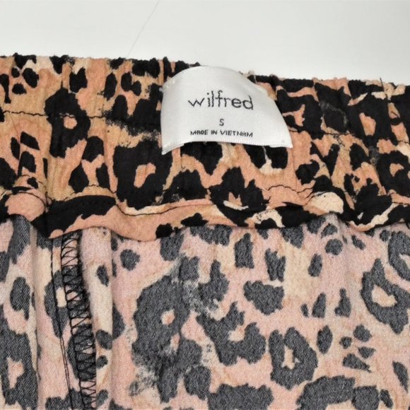 Aritzia Wilfred Faun High Waisted Cropped Wide-Leg leopard Print Pants Size S - Picture 8 of 10